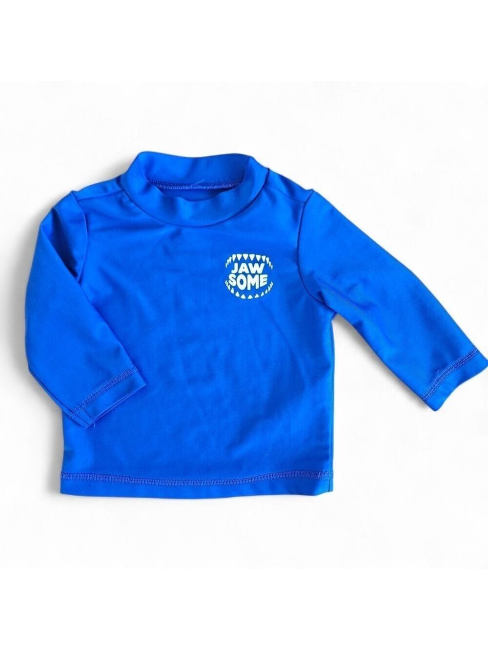 5/$25 Carter’s Baby Boys Rash Guard Swim Top Blue “Jaw-Some” Size 3M